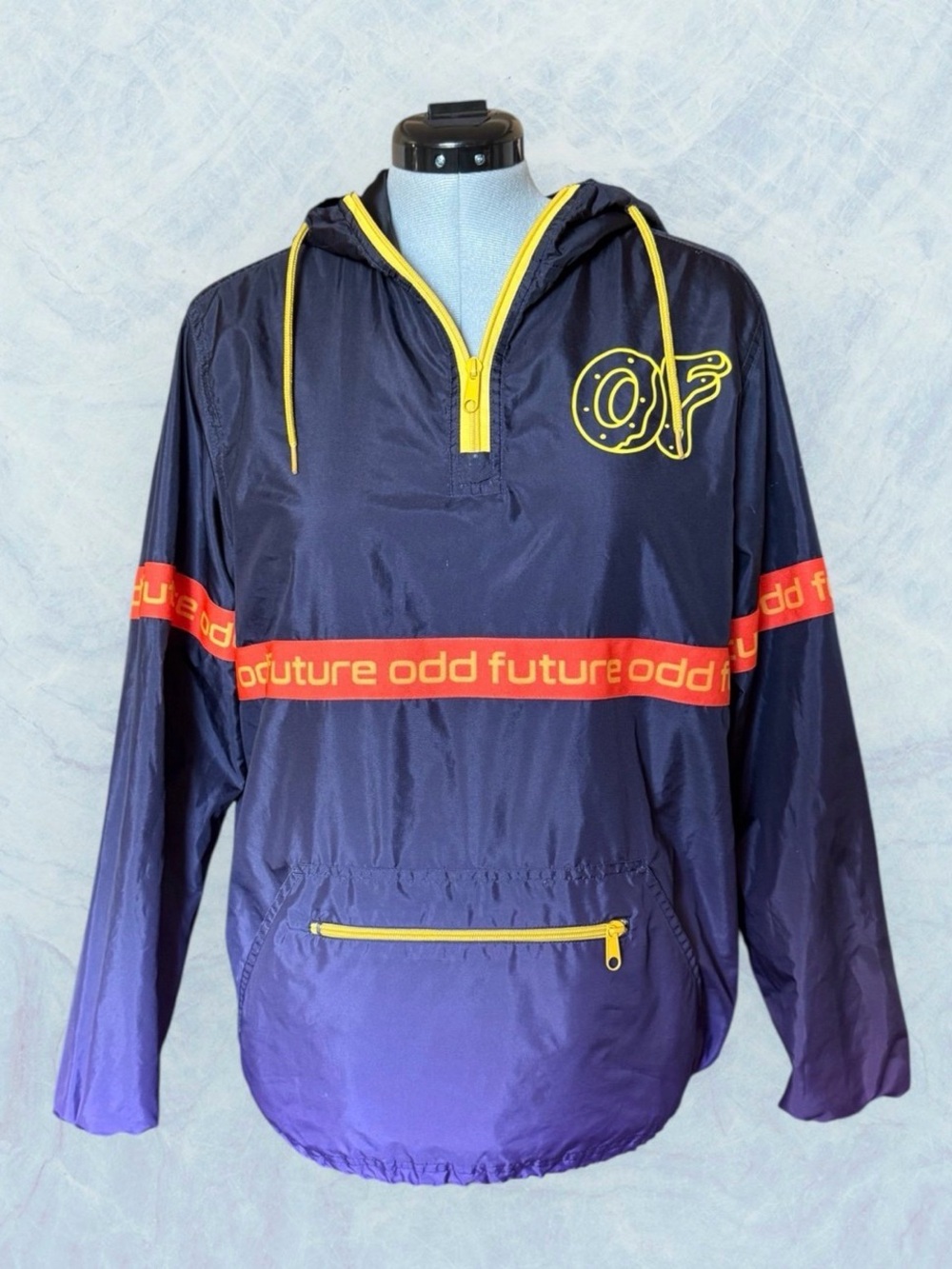 Odd Future Black & Purple Fade Ombre Anorak Windbreaker Jacket- Mens Small- OF